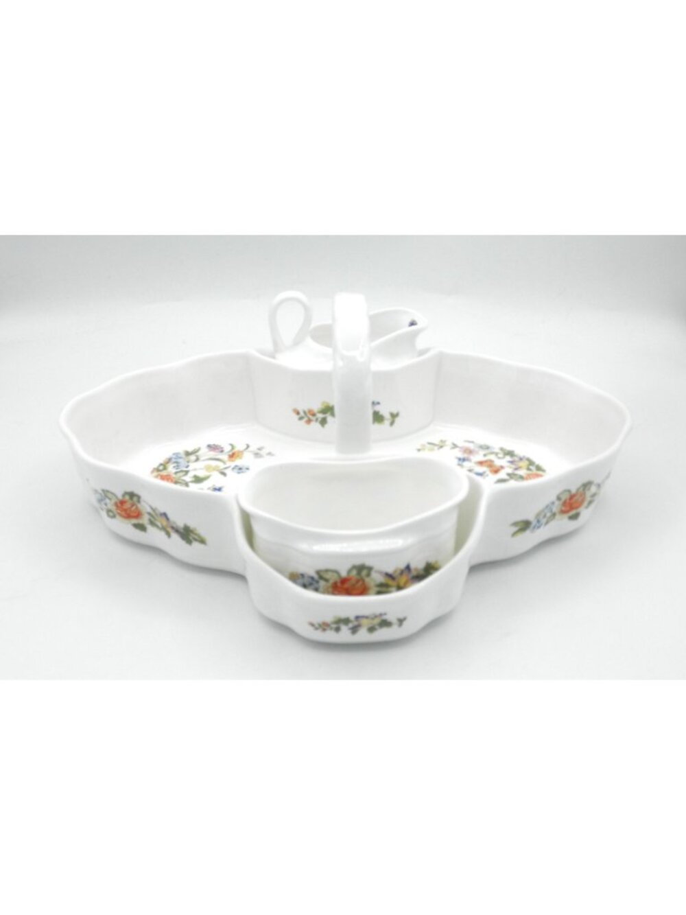 Cottage Garden by Aynsley Strawberry Basket with Cream and Sugar Set of 3 AYNOGA - Picture 2 of 13
